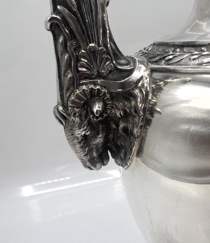 19th-century Solid Silver Coffee Pot With Animal Motifs-photo-1