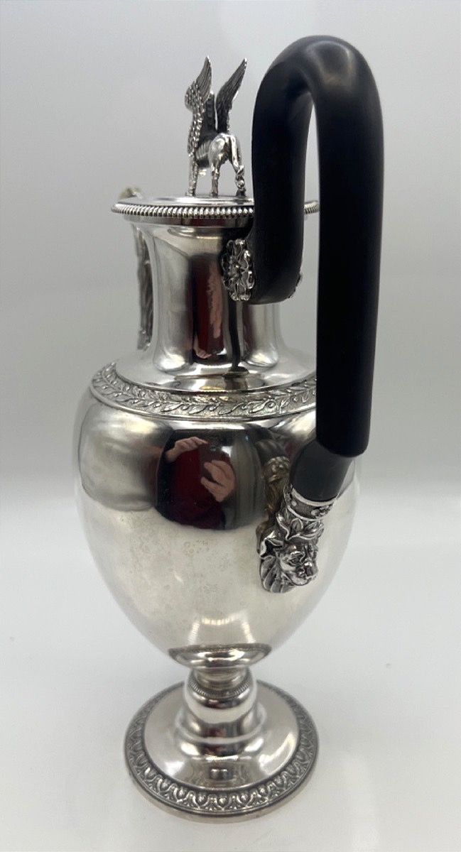 19th-century Solid Silver Coffee Pot With Animal Motifs-photo-4