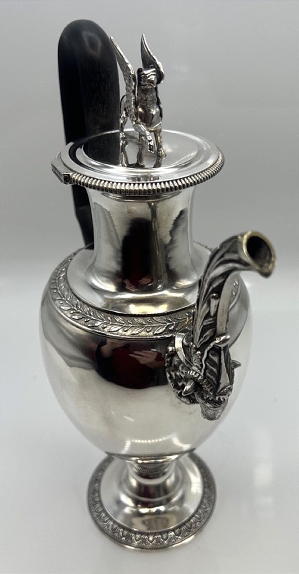 19th-century Solid Silver Coffee Pot With Animal Motifs-photo-7