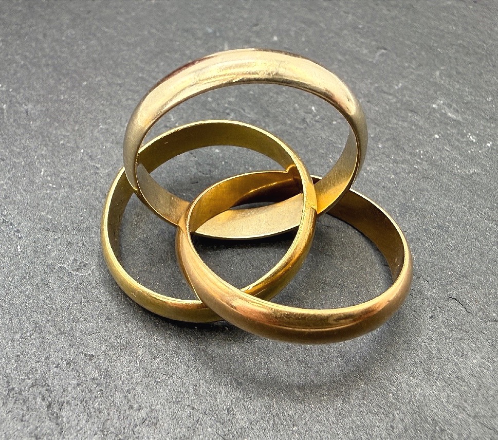 Trinity Ring By Cartier In 18-karat Yellow, Rose, And Gray Gold