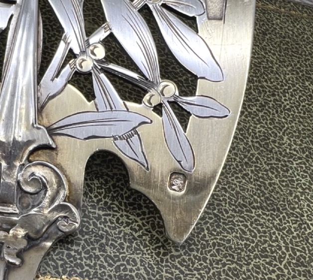 Art Nouveau-style Solid Silver And Vermeil Pie Server-photo-2