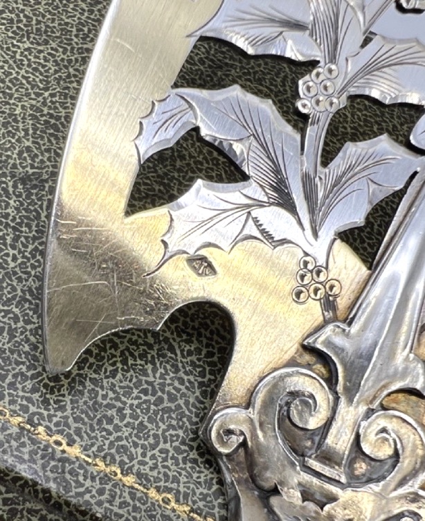 Art Nouveau-style Solid Silver And Vermeil Pie Server-photo-3