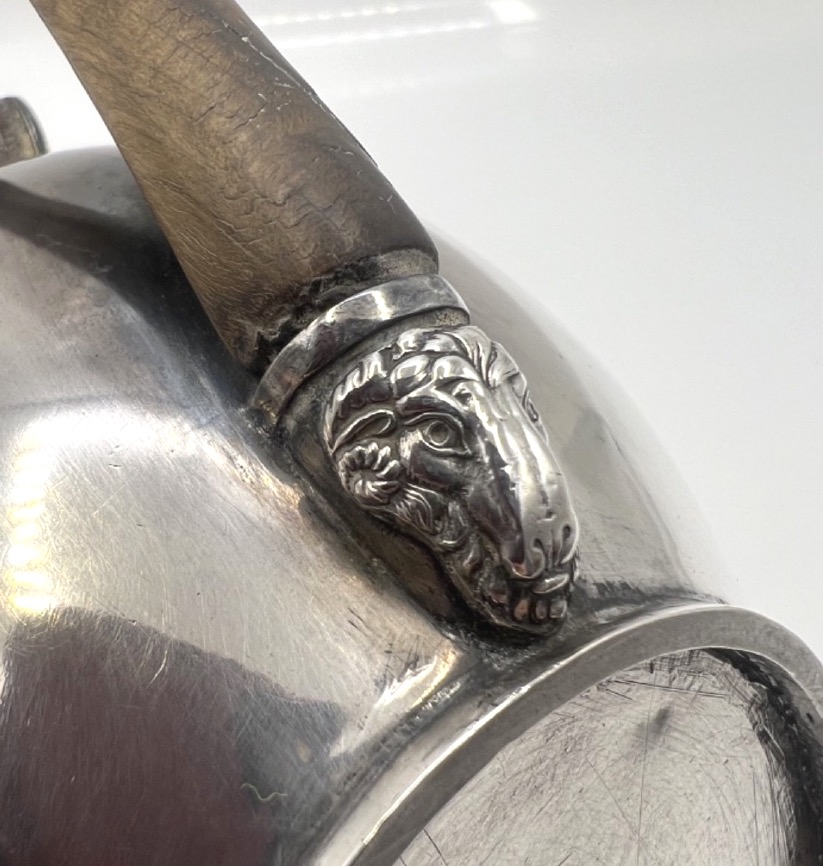 Oval Teapot Made Of Solid Silver-photo-4