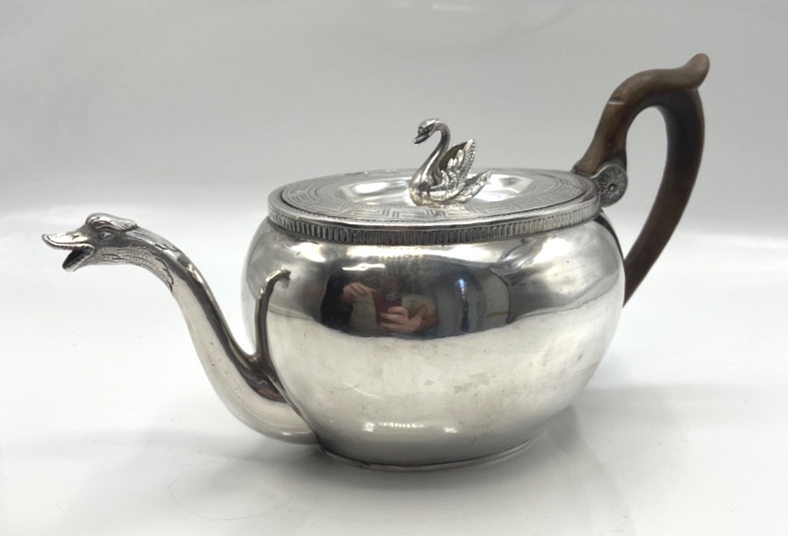 Oval Teapot Made Of Solid Silver