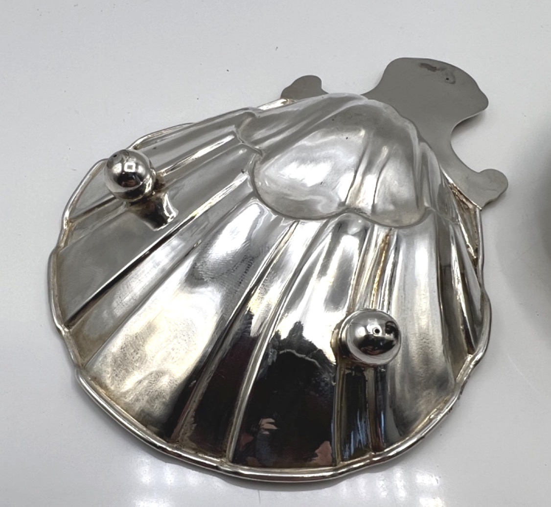 Paire de coupelles coquille en argent massif par François-Julien Doyen-photo-1