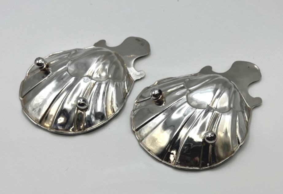 Paire de coupelles coquille en argent massif par François-Julien Doyen-photo-3