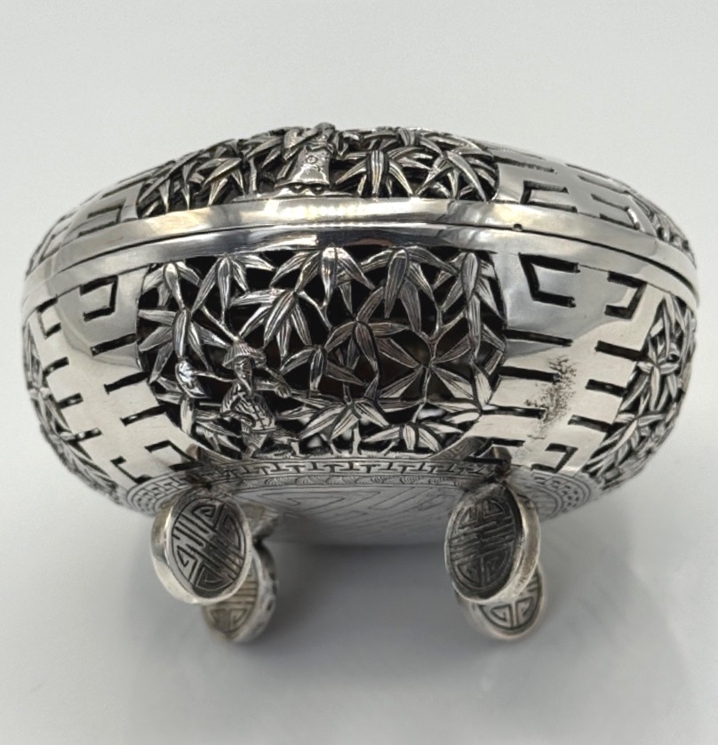 Boite en argent massif origine Asie-photo-6
