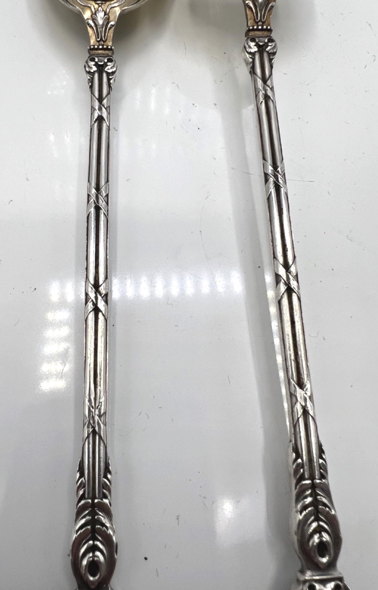 Silver And Vermeil Salad Serving Set-photo-3