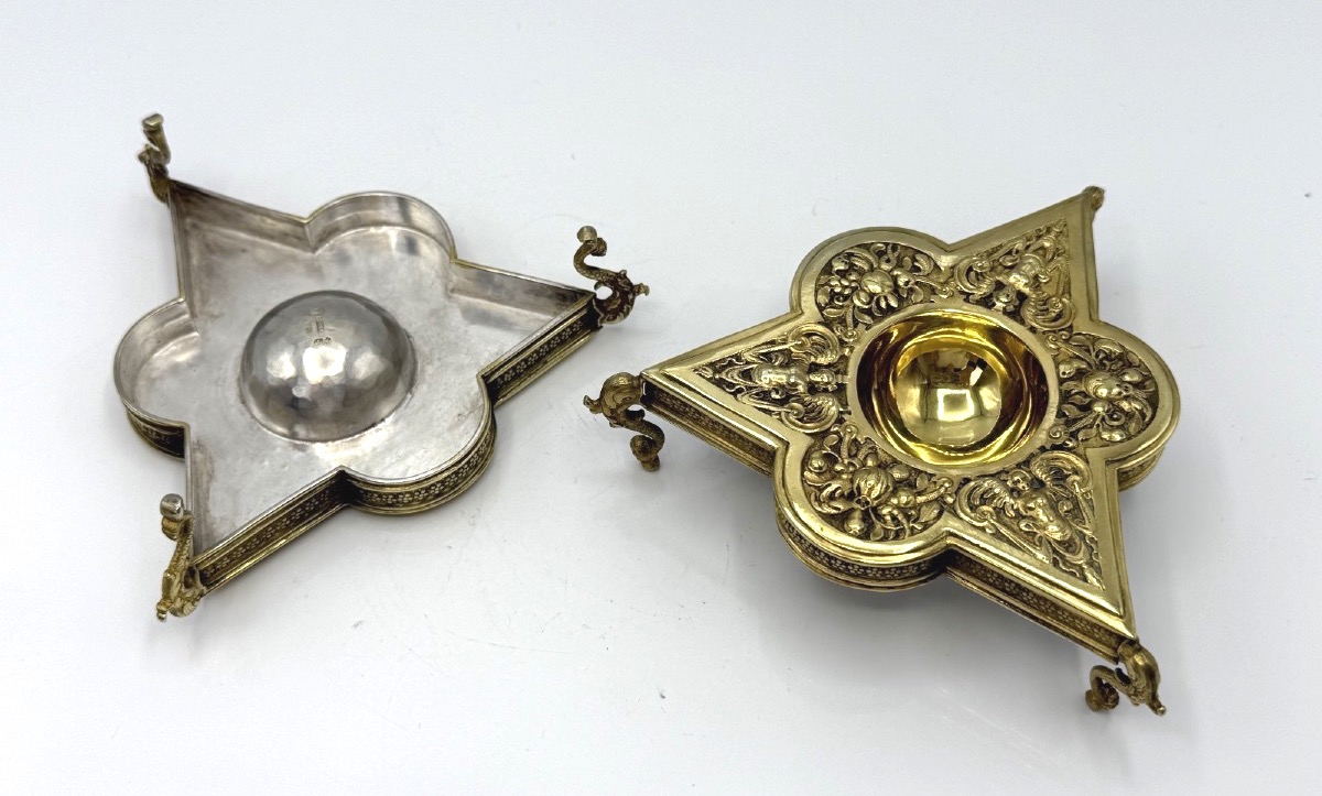 Pair Of 19th-century Vermeil Tripod Cups, By Bossard-photo-4