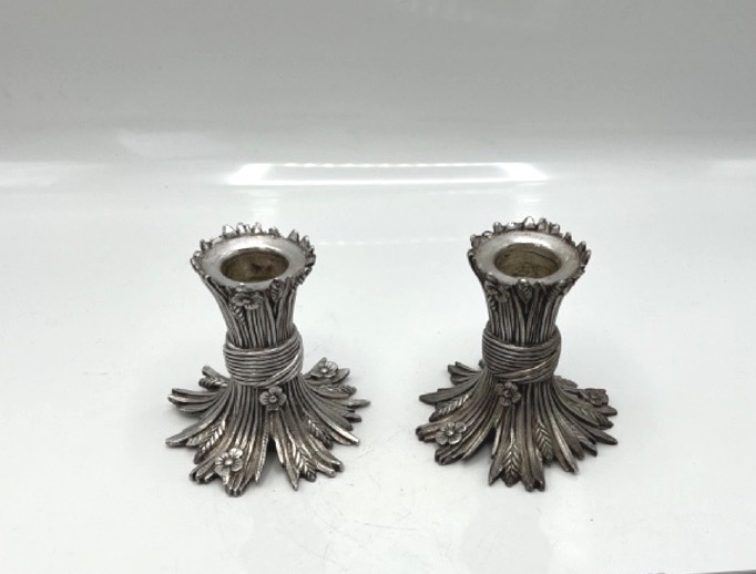 Pair Of Solid Silver Candlesticks By Puiforcat-photo-3