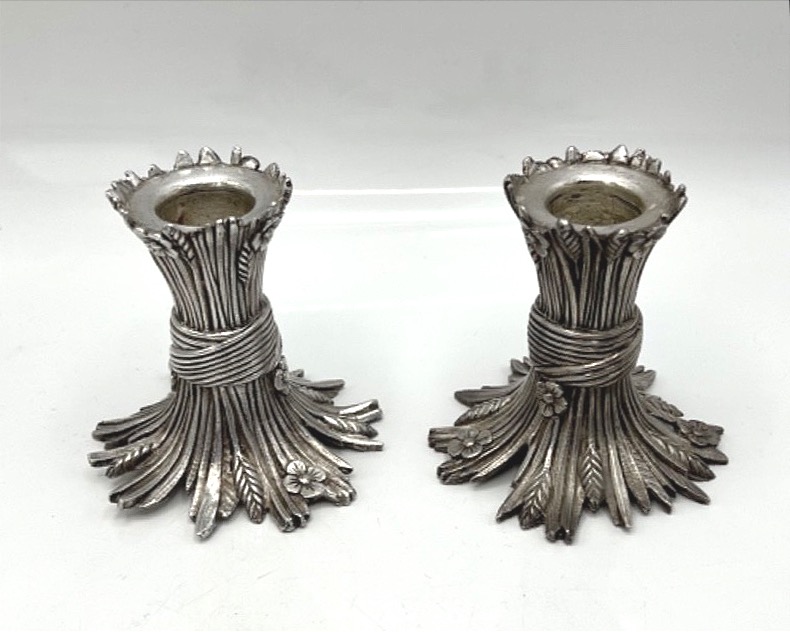 Pair Of Solid Silver Candlesticks By Puiforcat