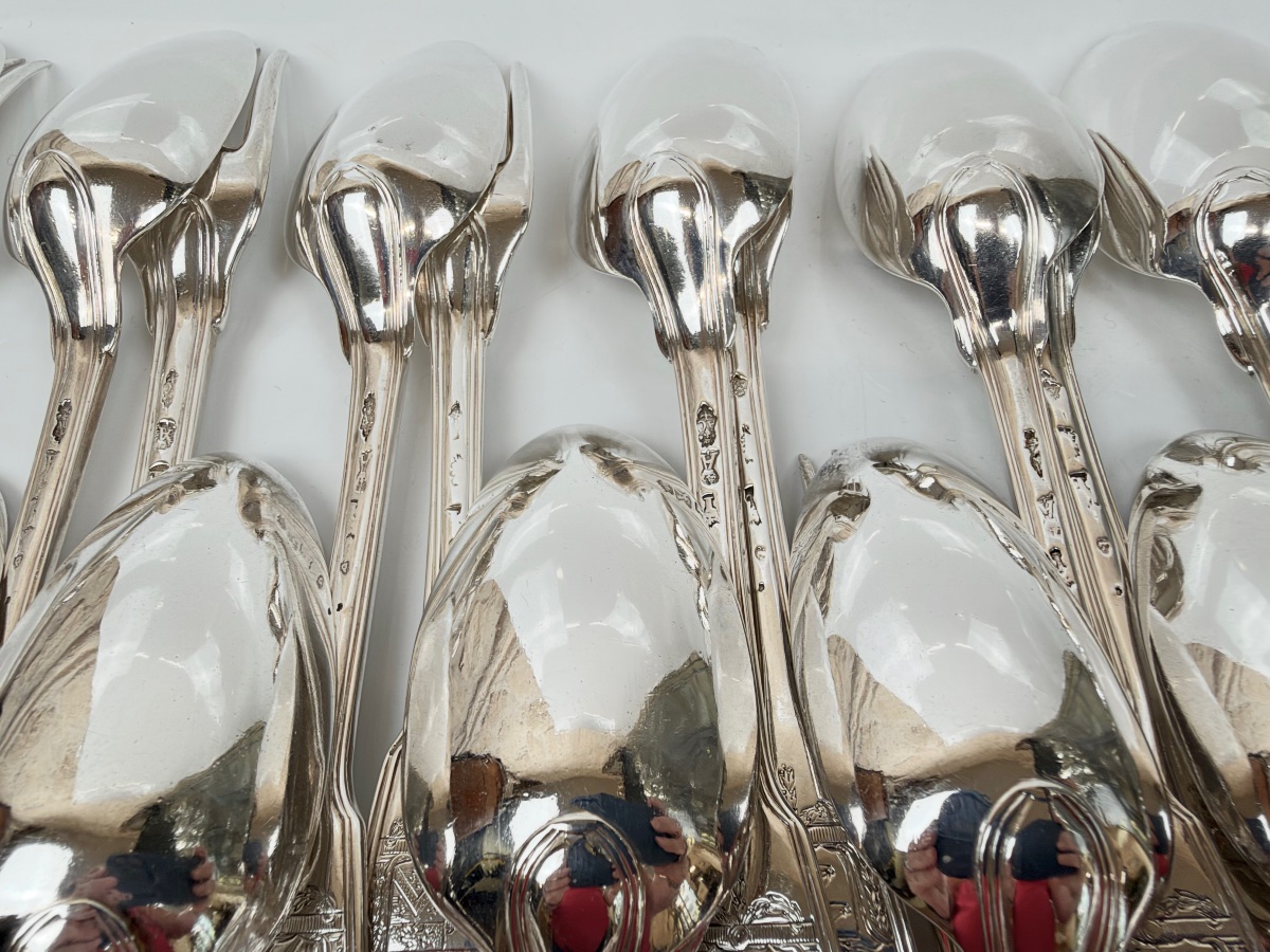 A Set Of 18 Pieces Of Solid Silver Tableware From The 18th Century-photo-4