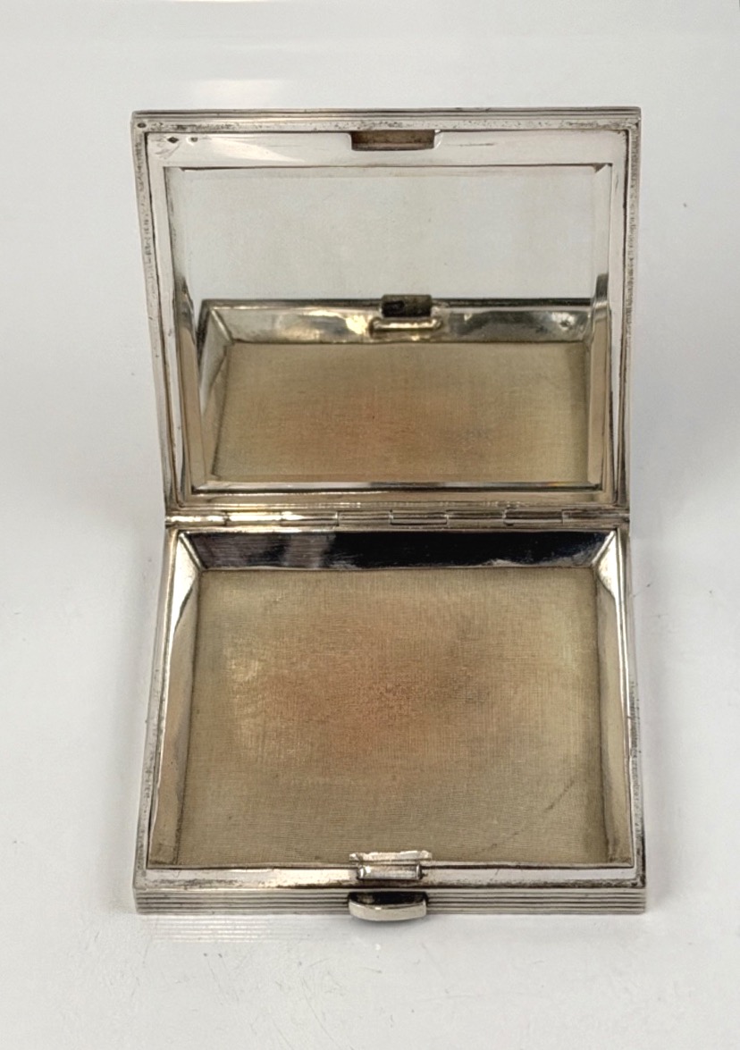 Poudrier en argent massif et or rose 18 carats-photo-4