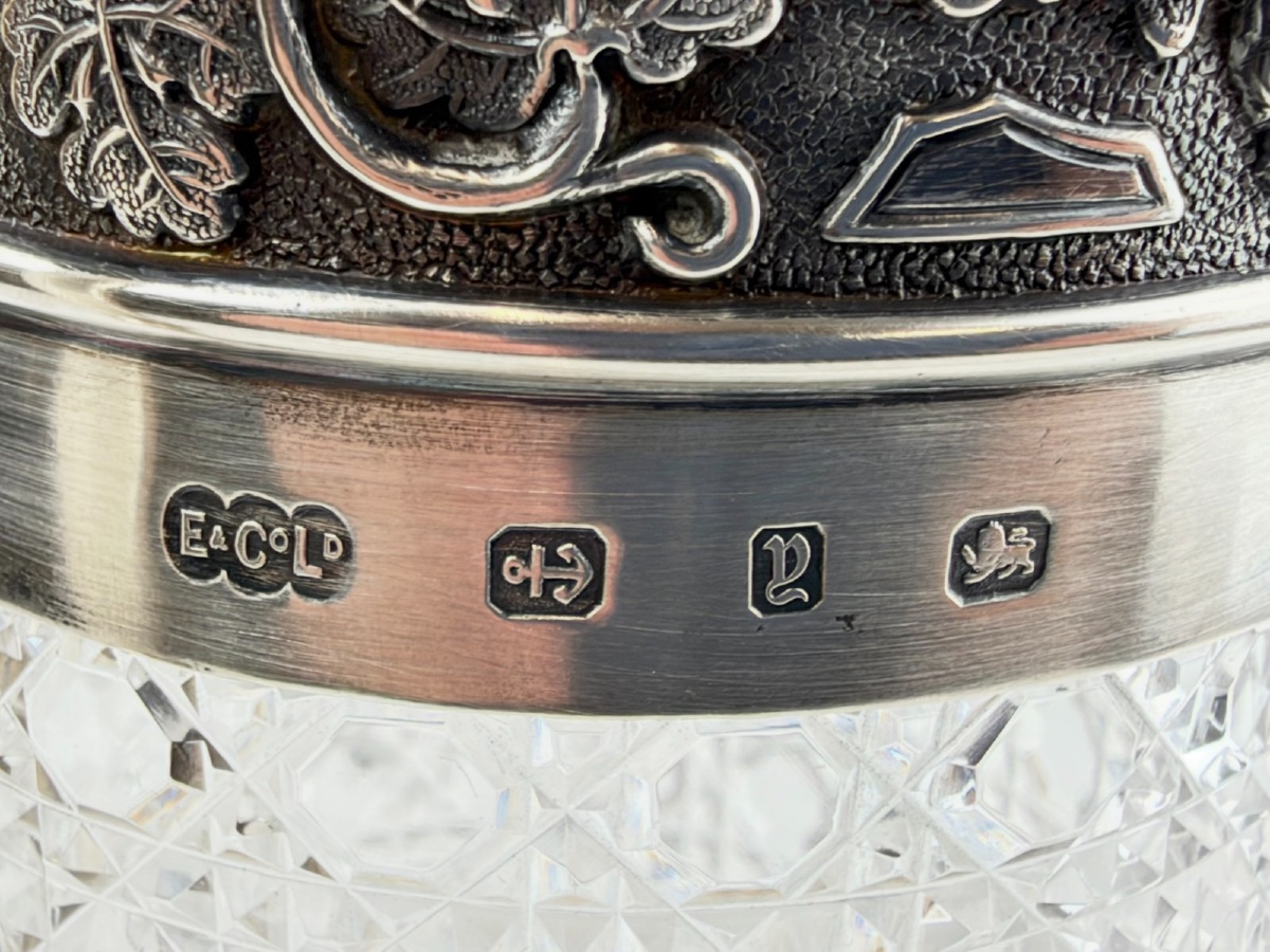 Carafe en cristal taillé et argent massif Mascarons-photo-2