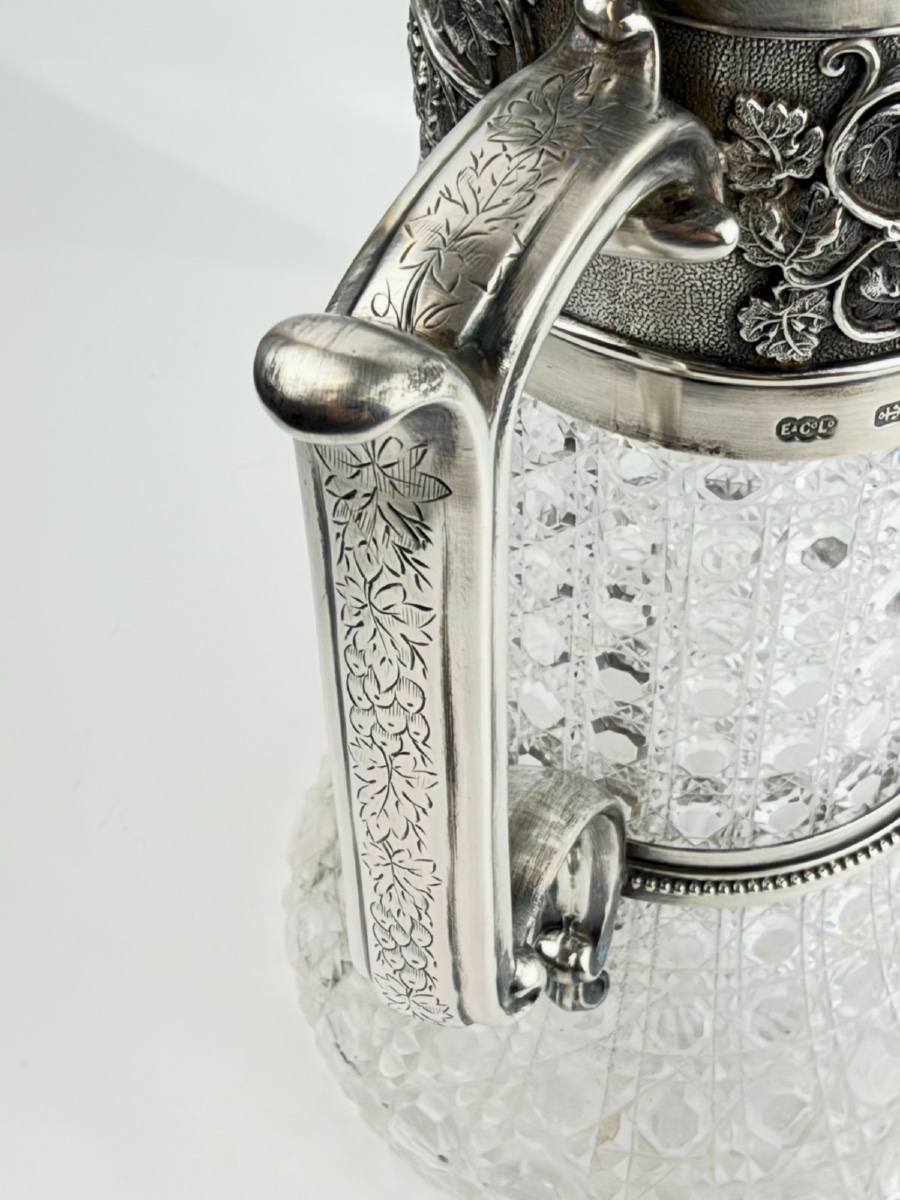 Carafe en cristal taillé et argent massif Mascarons-photo-4
