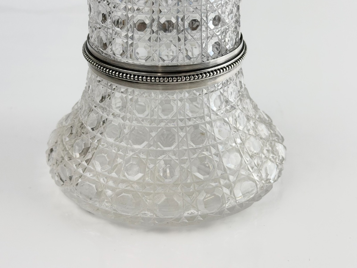Carafe en cristal taillé et argent massif Mascarons-photo-5