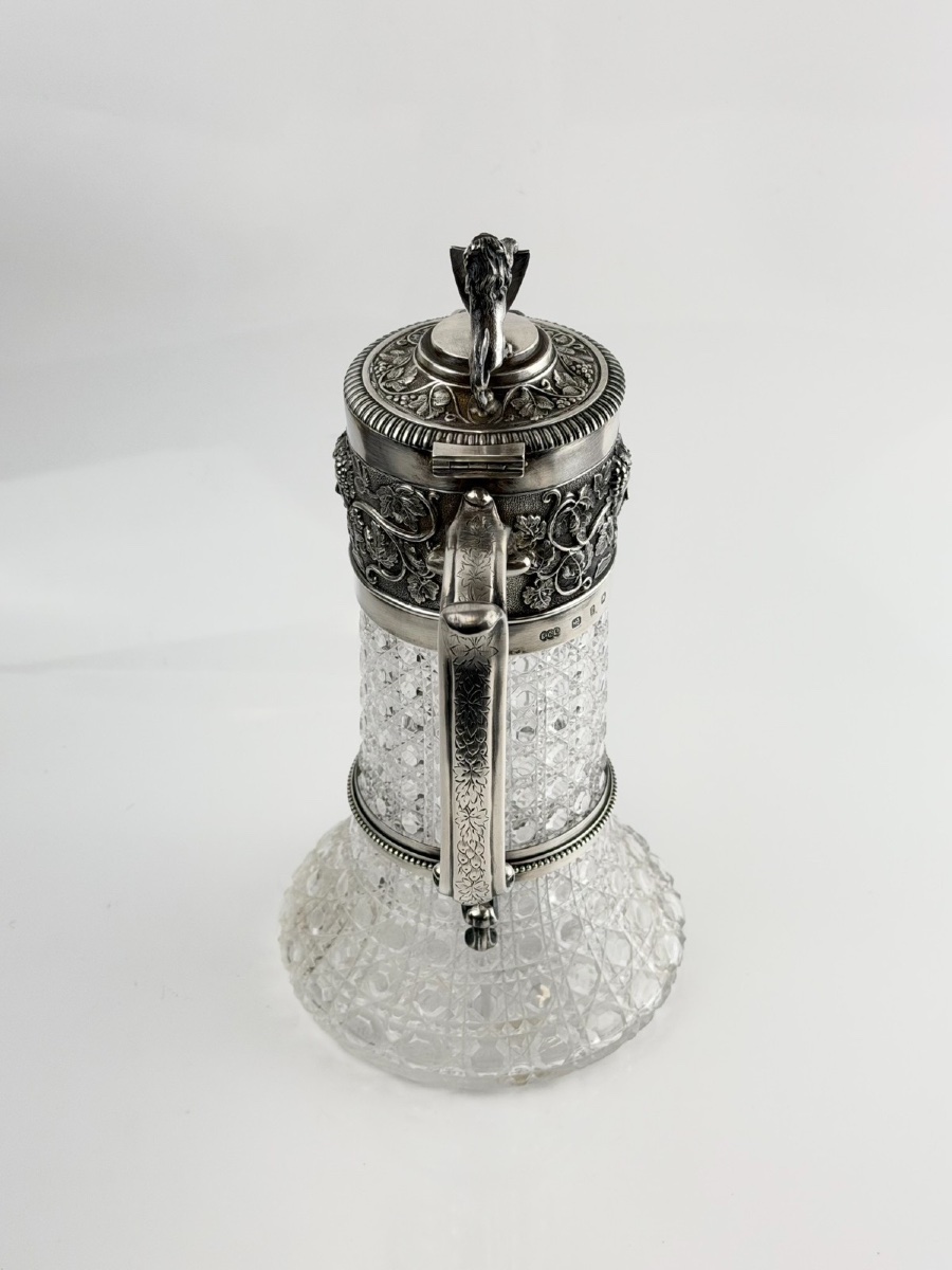 Carafe en cristal taillé et argent massif Mascarons-photo-8