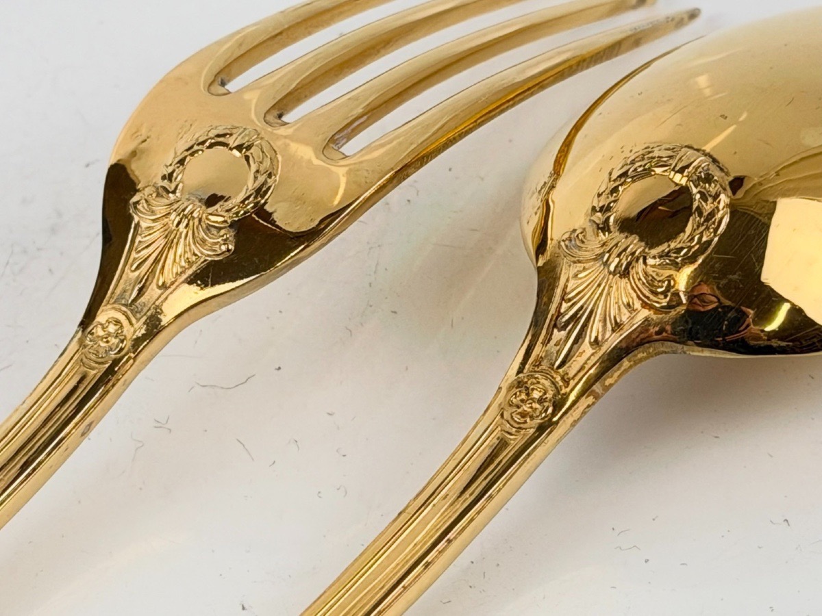 12 Vermeil Tableware Pieces With Palmette Designs By Hénin-photo-3
