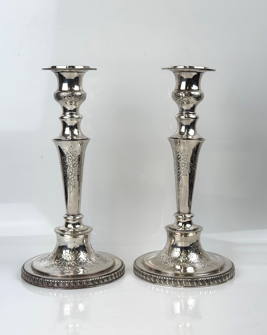 Paire de bougeoirs en argent massif par Odiot-photo-8