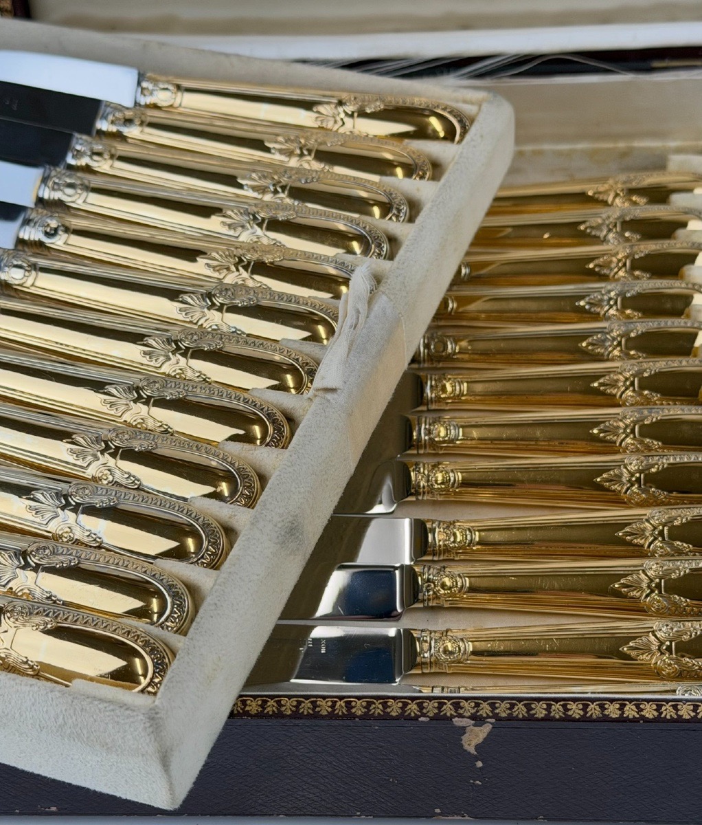 Set Of 24 Vermeil Knives By Hénin-photo-1