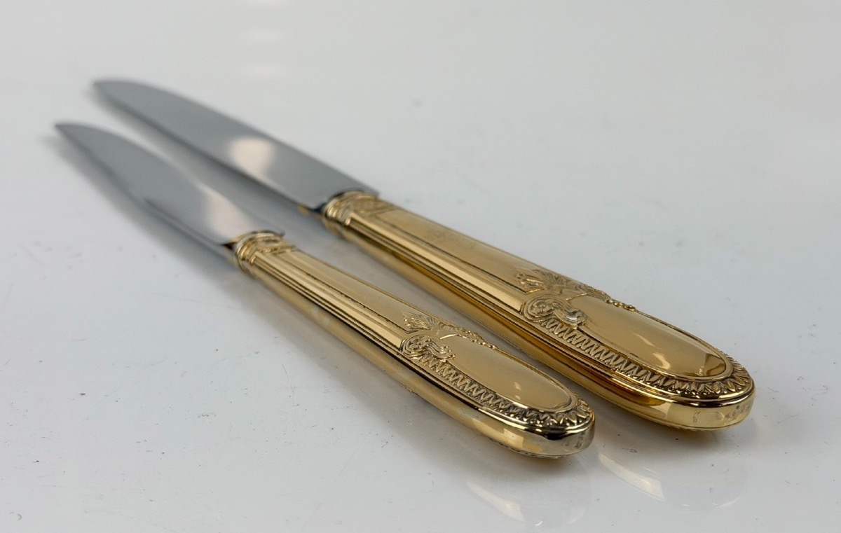 Set Of 24 Vermeil Knives By Hénin-photo-2