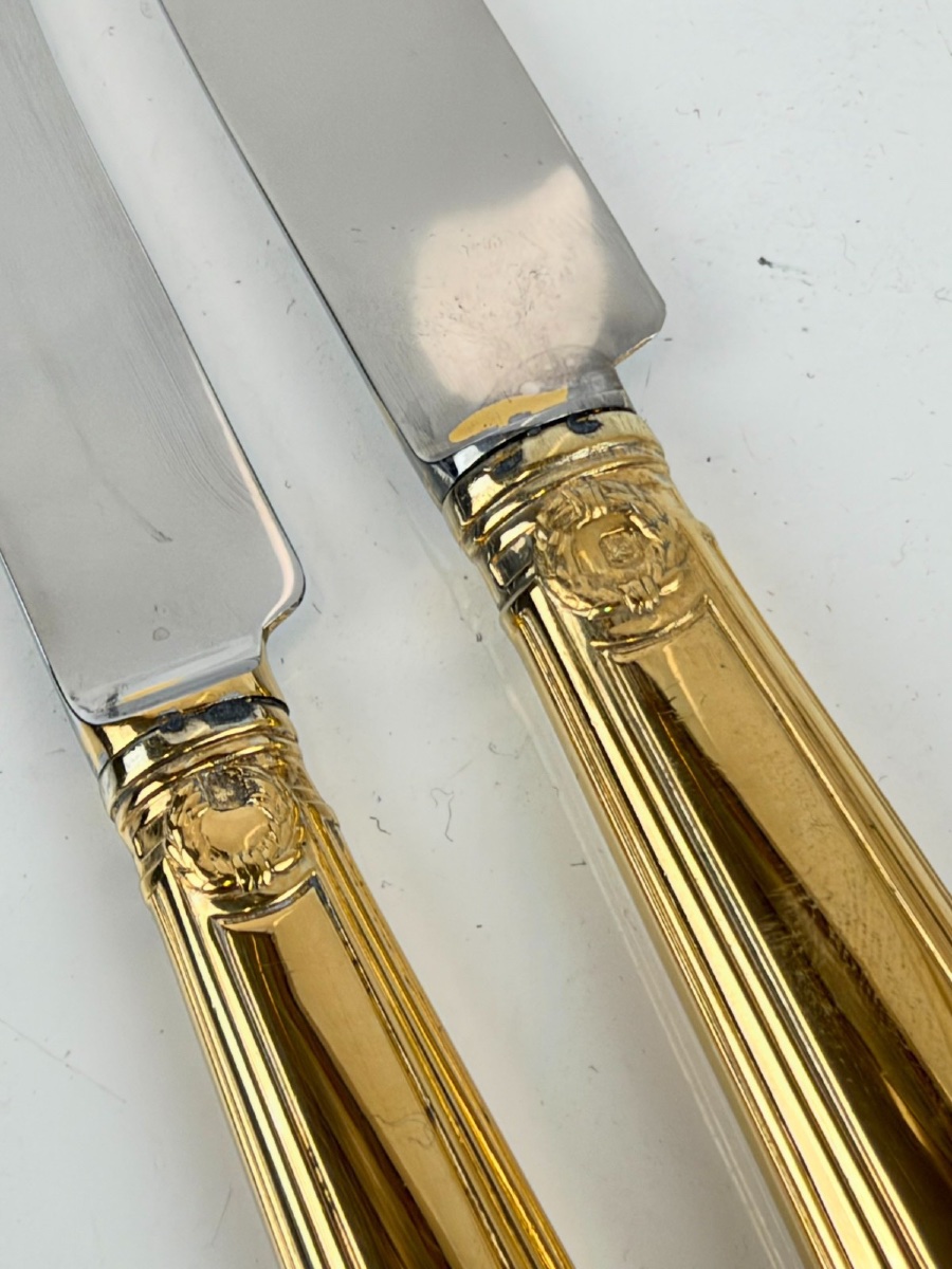 Set Of 24 Vermeil Knives By Hénin-photo-5