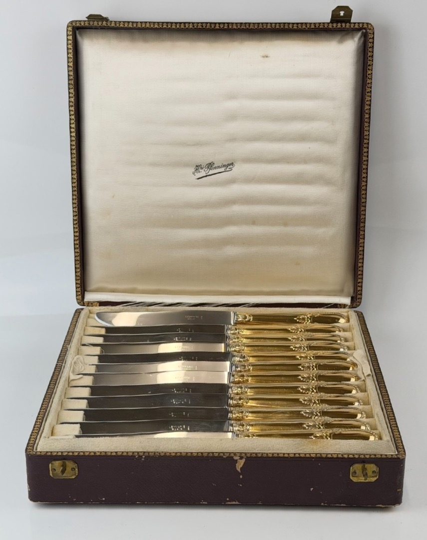 Set Of 24 Vermeil Knives By Hénin