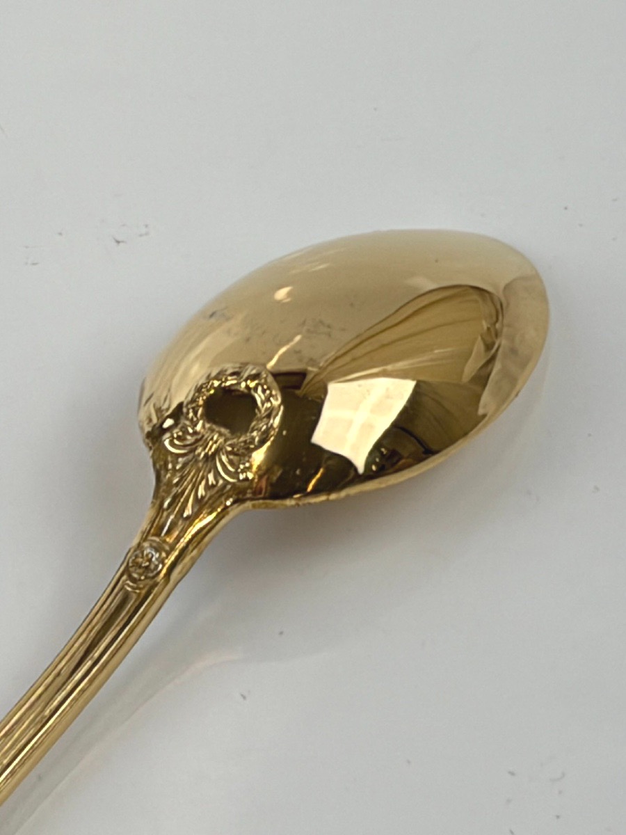 12 Vermeil Teaspoons By Hénin-photo-3