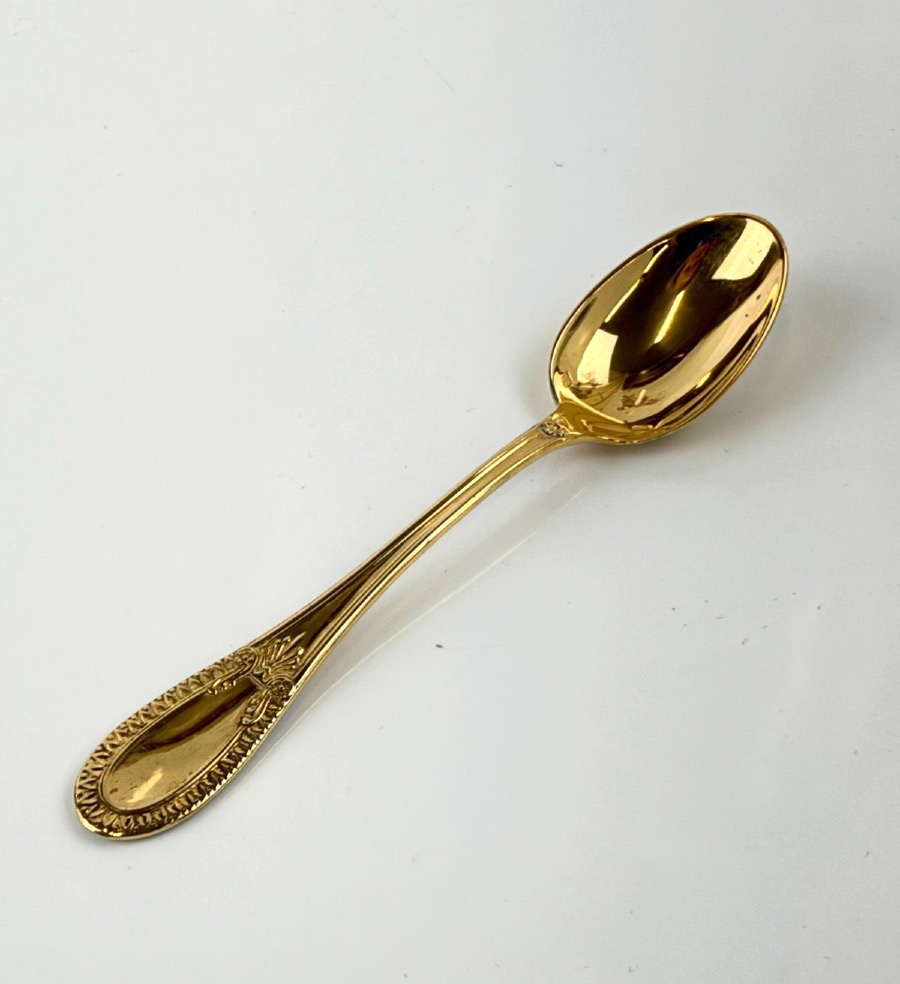 Set Of 12 Vermeil Mocha Spoons By Hénin-photo-2