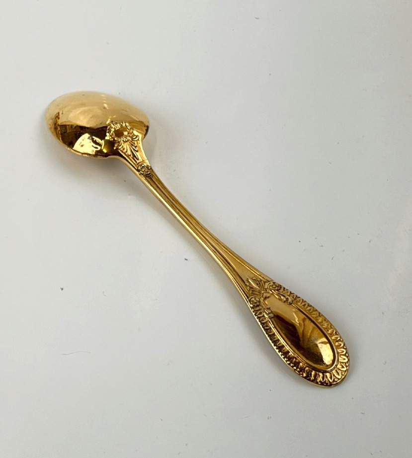 Set Of 12 Vermeil Mocha Spoons By Hénin-photo-3