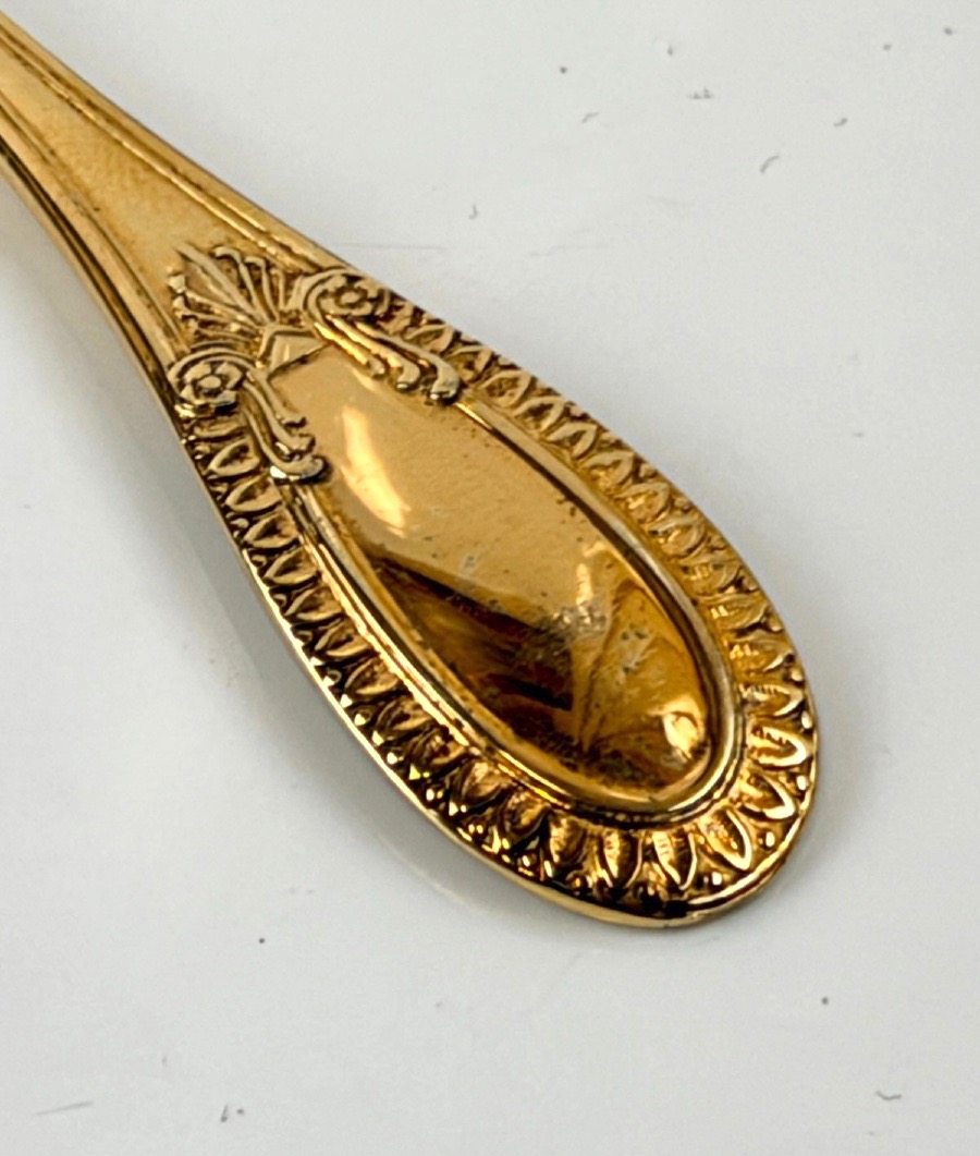Set Of 12 Vermeil Mocha Spoons By Hénin-photo-4