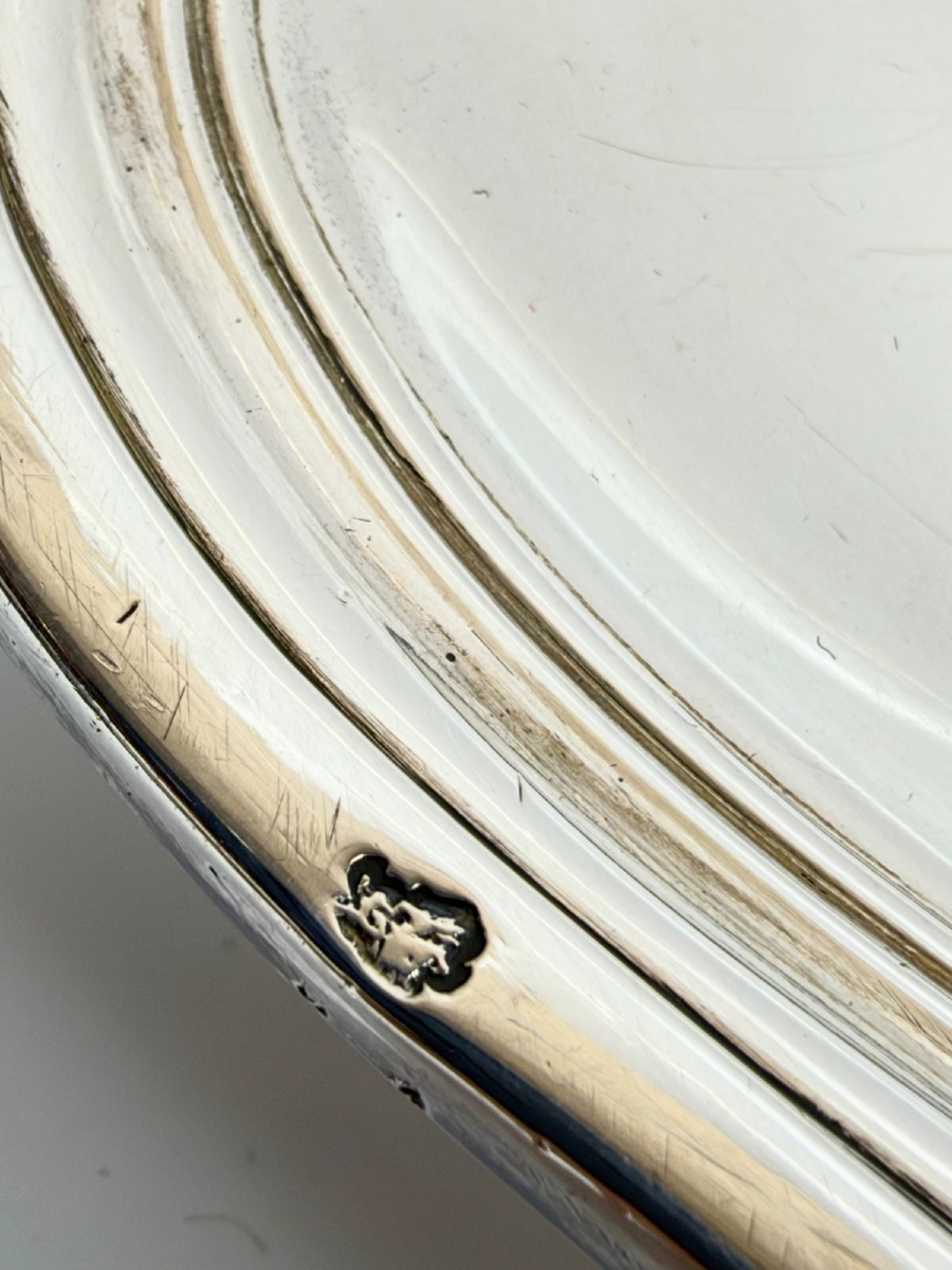 Plat ovale 18ème en argent massif filets-photo-2