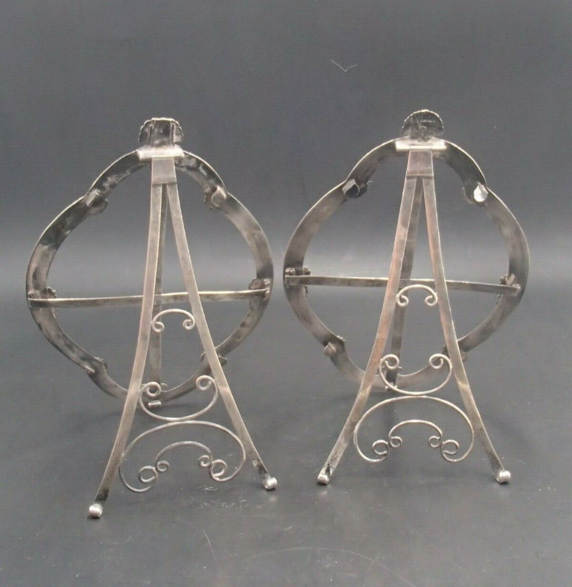 Pair Of Photo Frames In Sterling Silver, Shell Model, Easels-photo-3