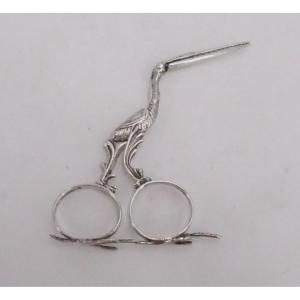 Pair Of Birthing Scissors In Sterling Silver