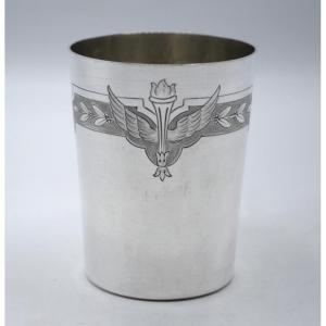 Timbale droite en argent massif
