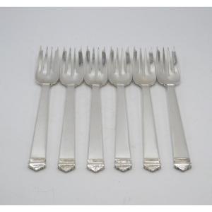 Set Of 6 Sterling Silver Salad Forks By Tiffany