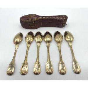 6 cuillères à café en vermeil 18ème, Colmar