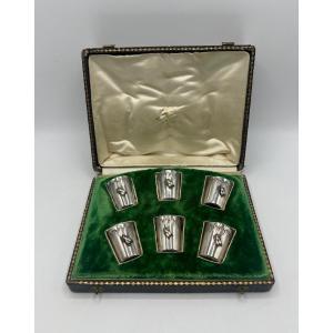 Suite Of 6 Solid Silver Liqueur Glasses