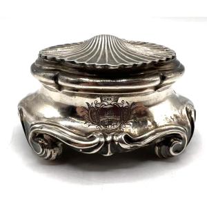 Saleron couvert en argent massif époque 18ème