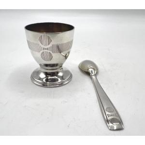 Art Deco Egg Cup And Spoon