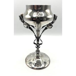Coupe en argent massif et vermeil Art Nouveau, couronne royale