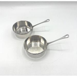 Paire de cassolettes en argent massif