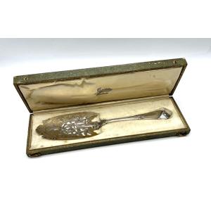 Pelle à tarte en argent massif et vermeil art nouveau