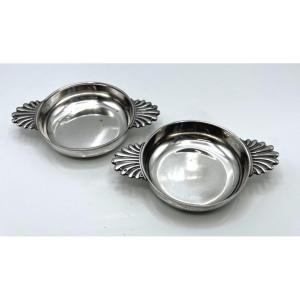 Paire de coupelles en argent massif par Puiforcat