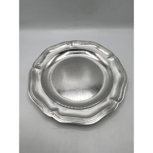 Plat rond 18ème en argent massif