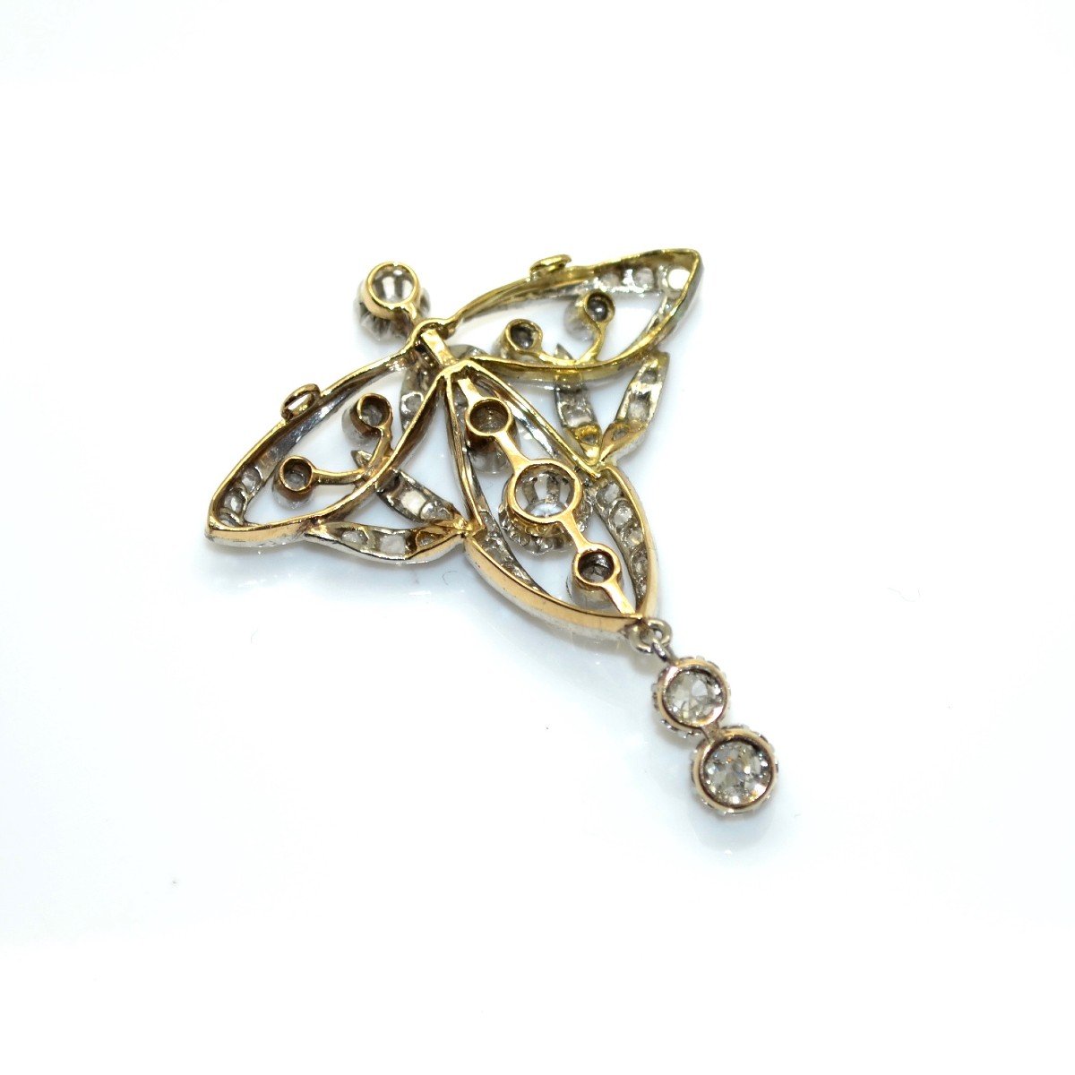 Belle Epoque Diamond Pendant, Circa 1920-photo-4