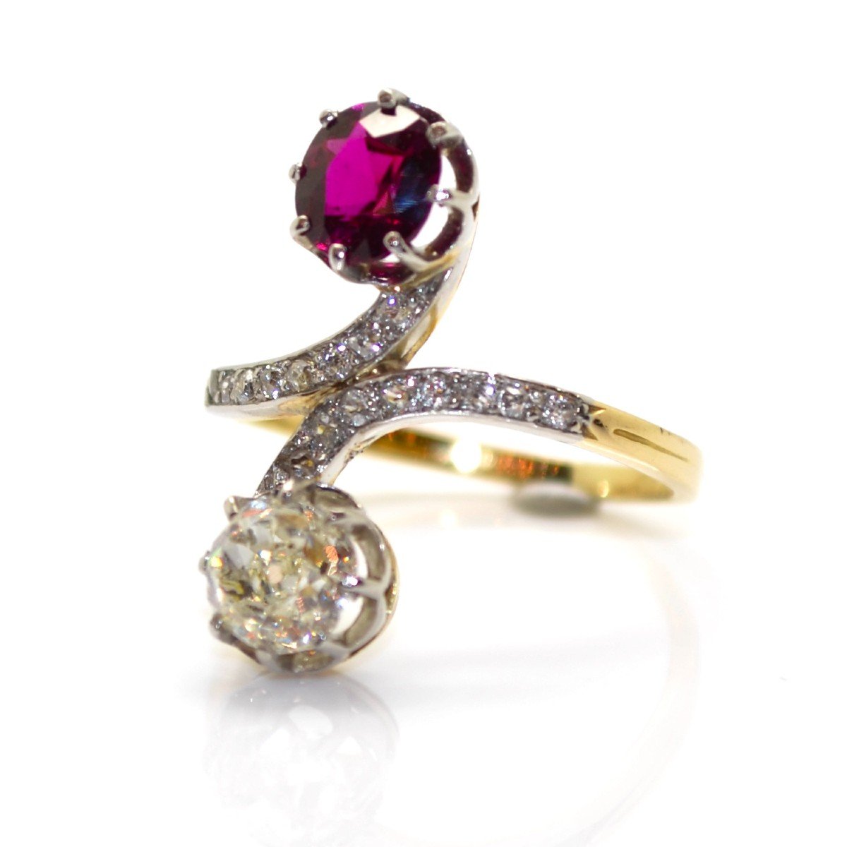 Toi Et Moi Diamond And Ruby Ring-photo-4
