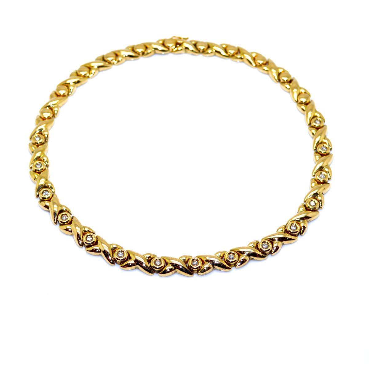 Gold And Diamond Vintage Necklace-photo-1