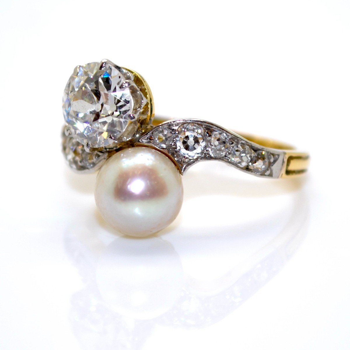 Toi Et Moi Diamond And Natural Pearl Ring-photo-4