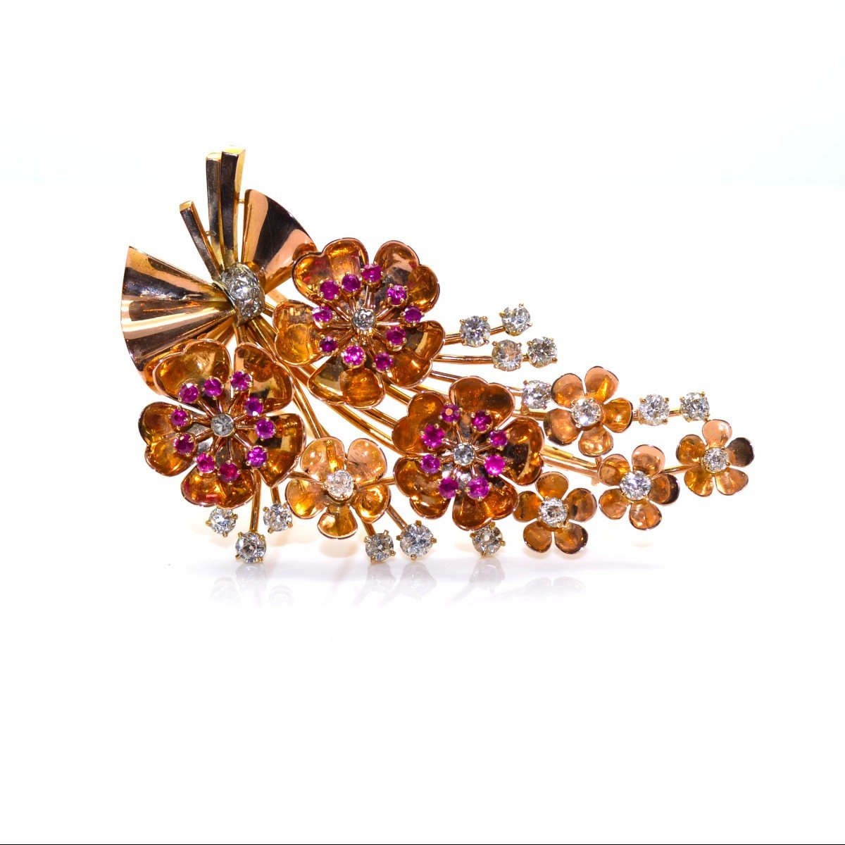 Gold And Diamonds Vintage Brooch